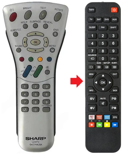 Telecomando adatto per - , sharp